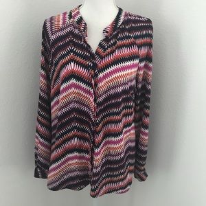 Black rainn button up blouse M